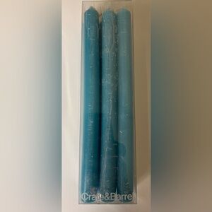 Crate&Barrel Aqua Taper Candles. Set of 6. 10 inches tall.
